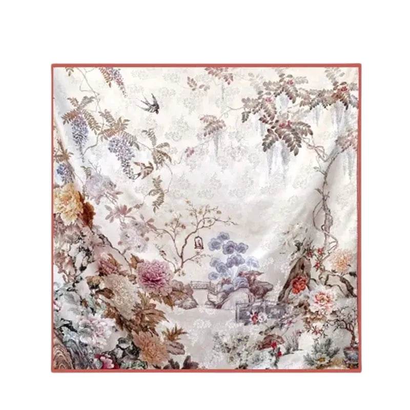 Mulberry Silk 14 Momme Square Scarf Radiant Floral 108x108 cm - Image 7
