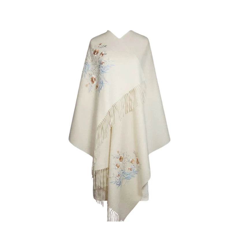 Handcrafted Su Embroidery Cashmere Scarf Luxury Gift Box 200x70cm - Image 11