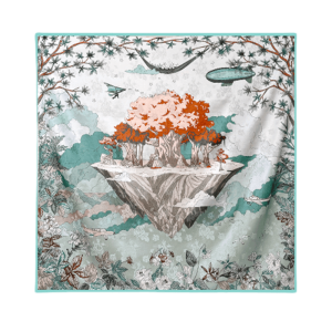 Mulberry Silk 14 Momme Square Scarf Mint Forest 108x108 cm