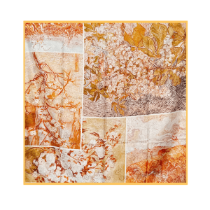 Mulberry Silk 14 Momme Square Scarf Spring Canvas 108x108 cm
