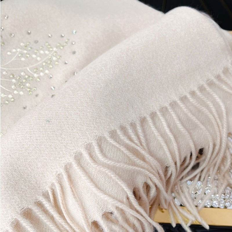 Embroidery 100% Pure Cashmere Scarf Warm Winter 200x60 cm - Image 4