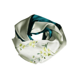 Handcrafted Embroidery Silk Scarf Luxurious 16 Momme Design 155x35cm