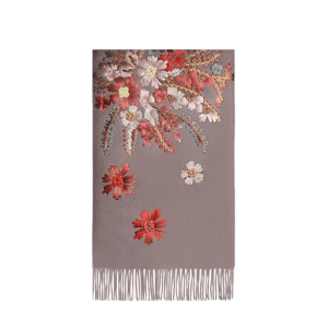 Handcrafted Su Embroidery Cashmere Scarf Luxury Gift Box 200x70cm