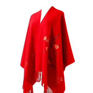 Handcrafted Su Embroidery Cashmere Scarf Luxury Gift Box 200x60cm