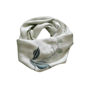 Handmade Su Embroidery 16 Momme Silk Scarf 155x35cm