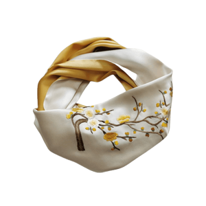 Handmade Su Embroidery 16 Momme Silk Scarf 155x35cm