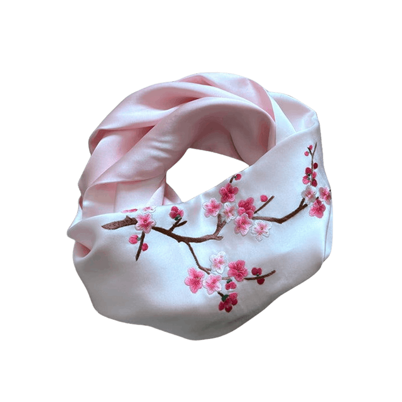 Handmade Su Embroidery 16 Momme Silk Scarf 155x35cm - Image 14