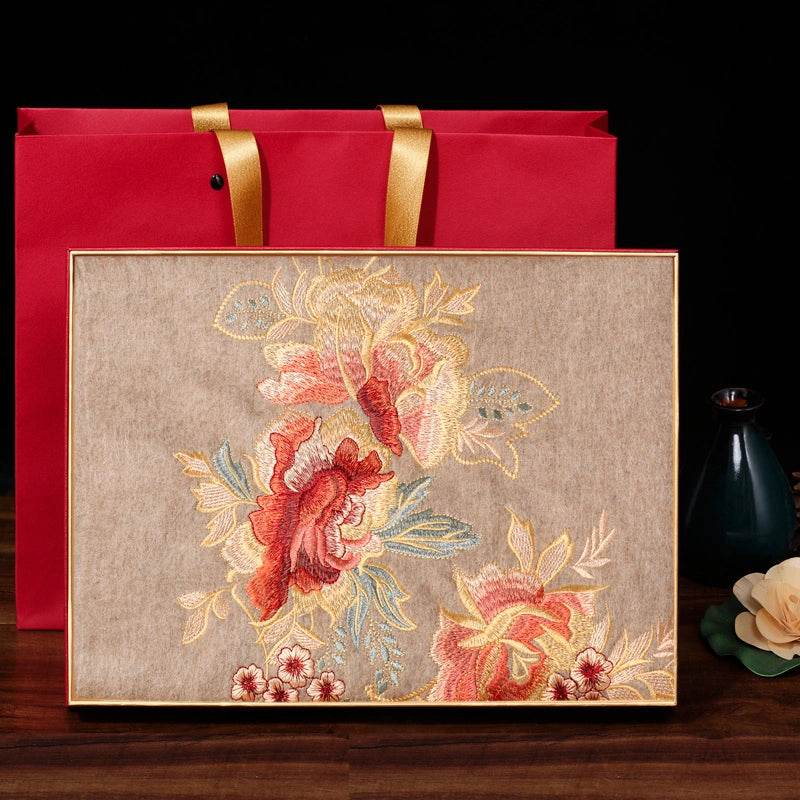 Embroidery 100% Pure Cashmere Scarf Elegant Floral Design 200x60 cm - Image 10