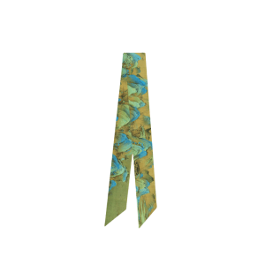 Mulberry Silk 16 Momme Chinese Painting Silk Twilly Scarf 120x5cm