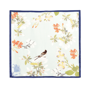 Mulberry Silk Elegant Floral Silk Chiffon Scarf 87 x 87 cm & 175 x 107 cm