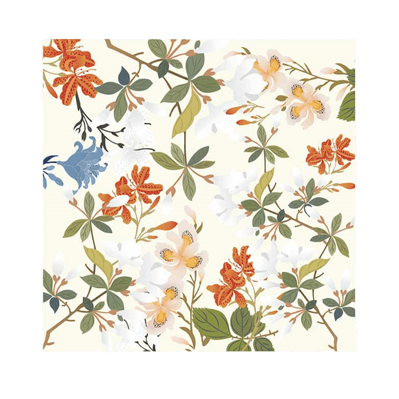 National Museum Floral Silk Square Scarf Four Seasons 53 x 53 cm