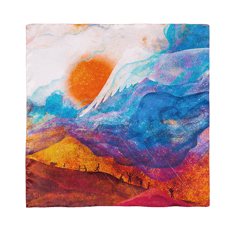 Mulberry Silk Resilience Square Silk Scarf Let Dreams Lead 53x53cm