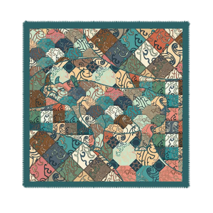 Vintage Silk and Wool Scarf Cloud Pattern 87x87cm & 100x100cm