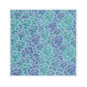 100% Wool Winter Square Scarf Elegant Peony 100x100cm