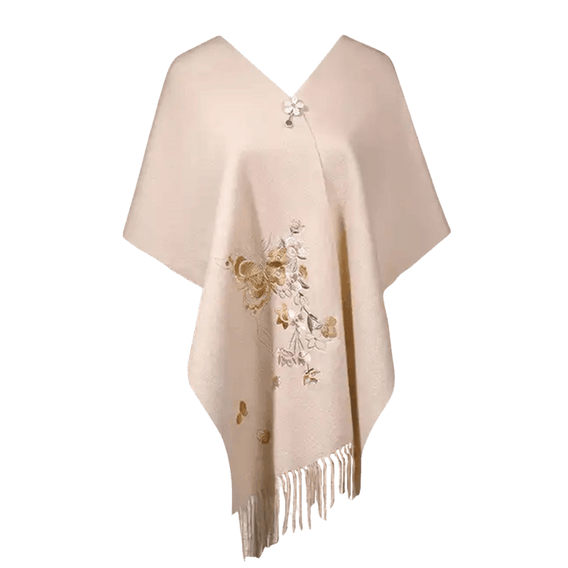 Handcrafted Su Embroidery Luxurious 100% Wool Cashmere Scarf 180x30cm - Image 6