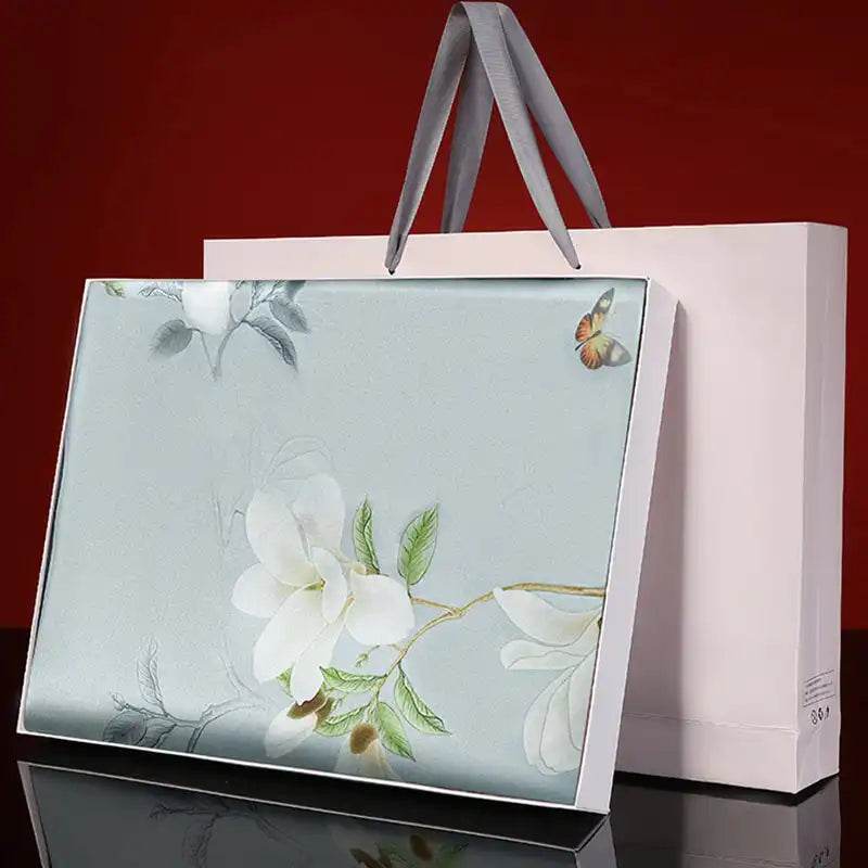 100% Mulberry Silk Luxurious Shawl Scarf with Vibrant Print 170x53cm - Image 5