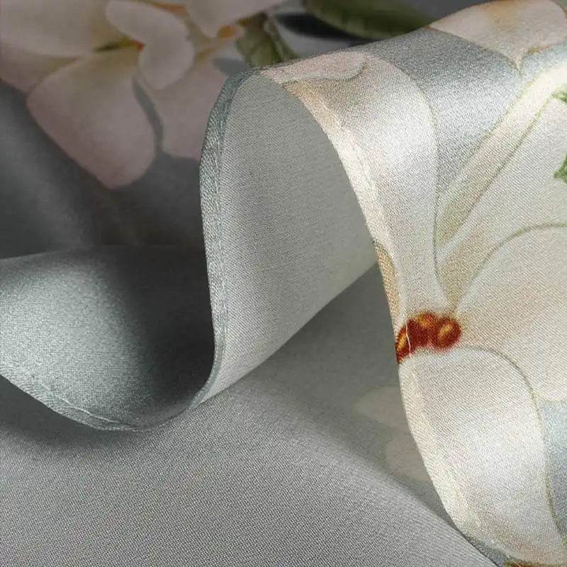 100% Mulberry Silk Luxurious Shawl Scarf with Vibrant Print 170x53cm - Image 4