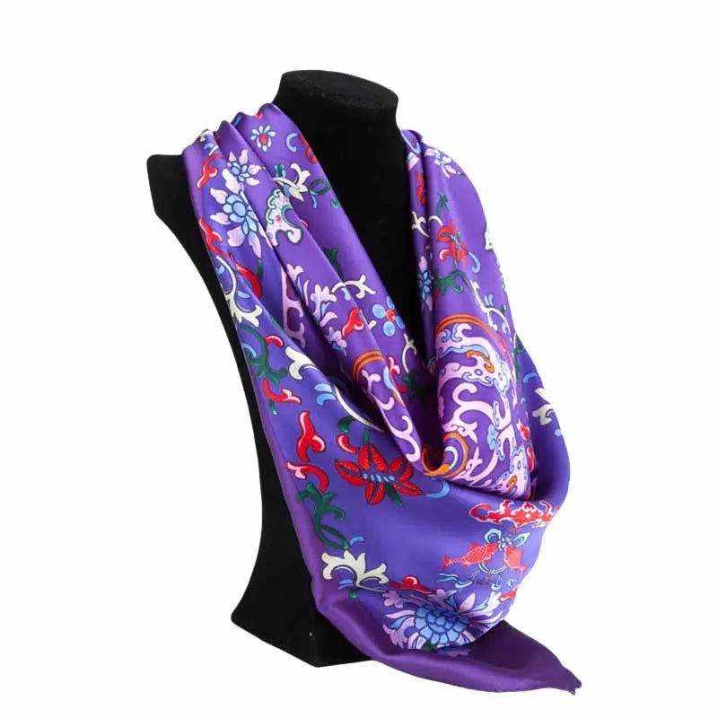 Mulberry Silk Elegant Square Scarf Fate of Fortune 90x90cm - Image 6
