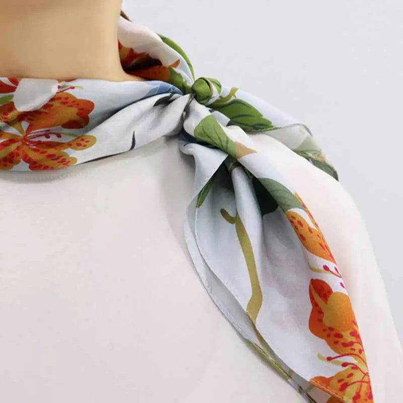 National Museum Floral Silk Square Scarf Four Seasons 53 x 53 cm - Image 2