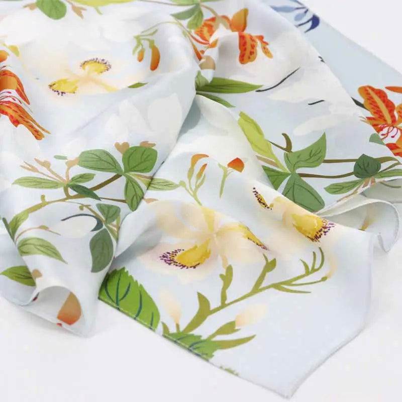 National Museum Floral Silk Square Scarf Four Seasons 53 x 53 cm - Image 7