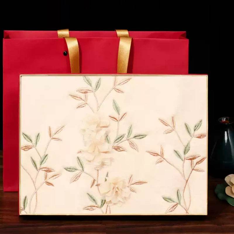 Embroidery 100% Pure Cashmere Scarf Rose 200x60 cm - Image 8