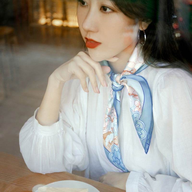 Mulberry Silk 14 Momme Square Scarf Luxury Accessory 63.5x63.5 cm - Image 3