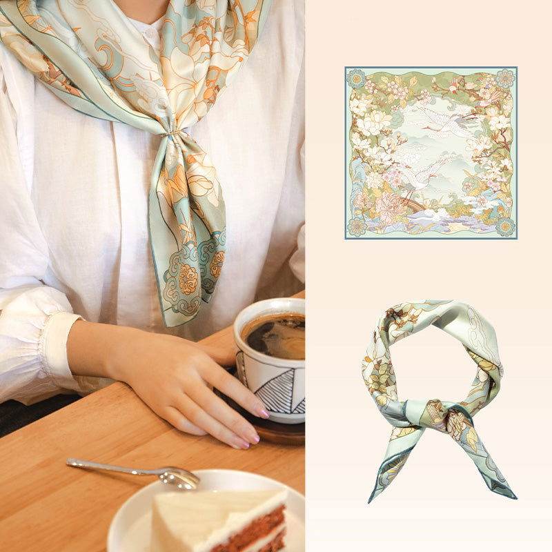 Mulberry Silk 14 Momme Square Scarf Luxury Accessory 63.5x63.5 cm - Image 9