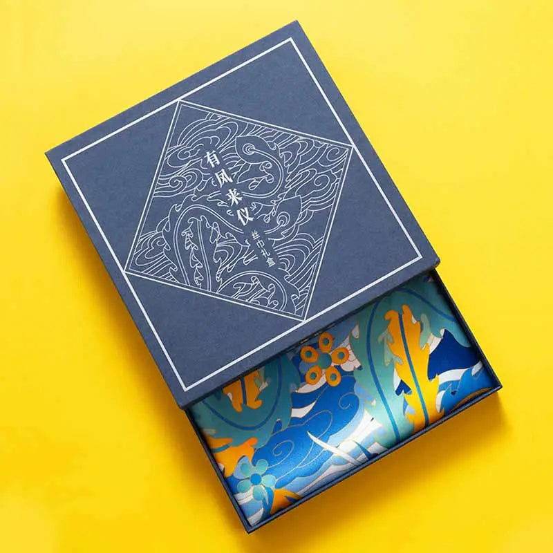 14 Momme Mulberry Silk Square Scarf Phoenix Crown 63x63cm - Image 10