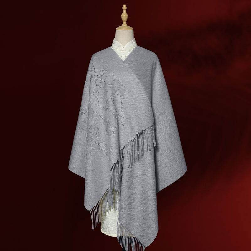 Handcrafted Su Embroidery Cashmere Scarf Luxury Gift Box 200x70cm - Image 8