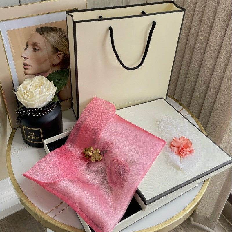 Handmade Su Embroidery 16 Momme Silk Scarf Peony 155x35cm - Image 7