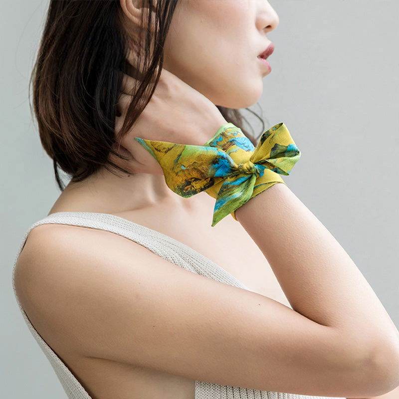 Mulberry Silk 16 Momme Chinese Painting Silk Twilly Scarf 120x5cm - Image 2