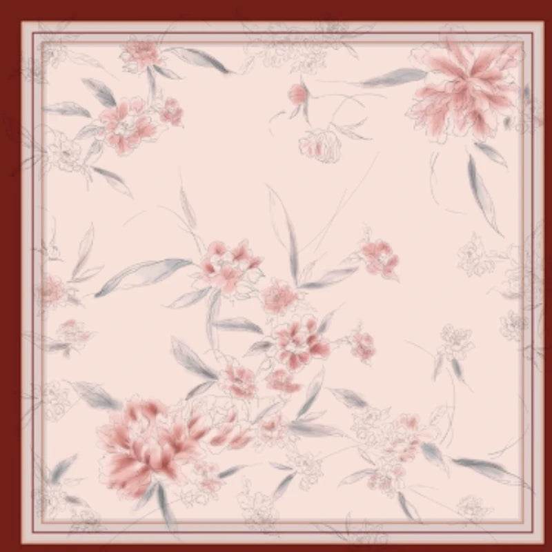 Mulberry Silk Imperial Peony Silk Square Scarf 90 x 90 Cm - Image 11